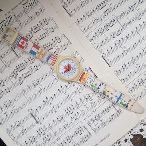 Vintage Olympic Watch with Canadian Maple Leaf Dial